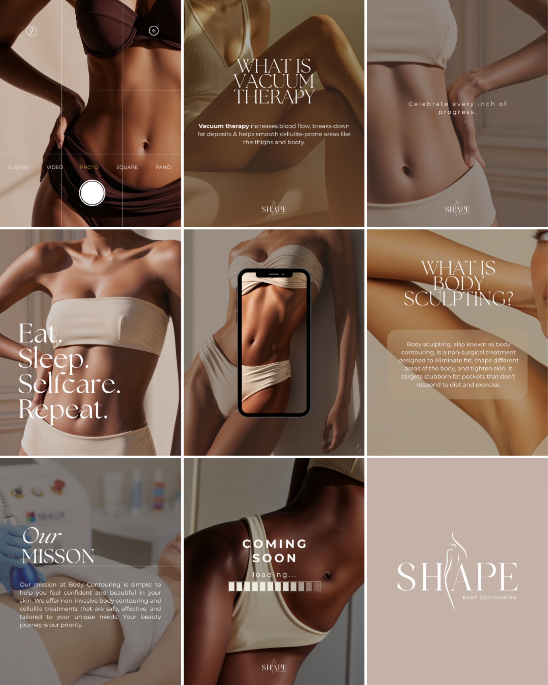 Shape Body Contouring beauty clinic content creation by By Kiki Media
