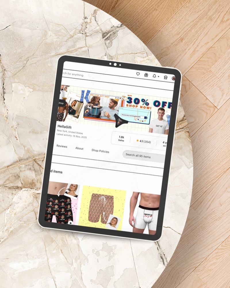 HellaGift Etsy ecommerce shop
